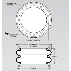 FD 2380-24 RS Contitech Air Spring W01-358-7772 Industrial Air Shock Style 200
