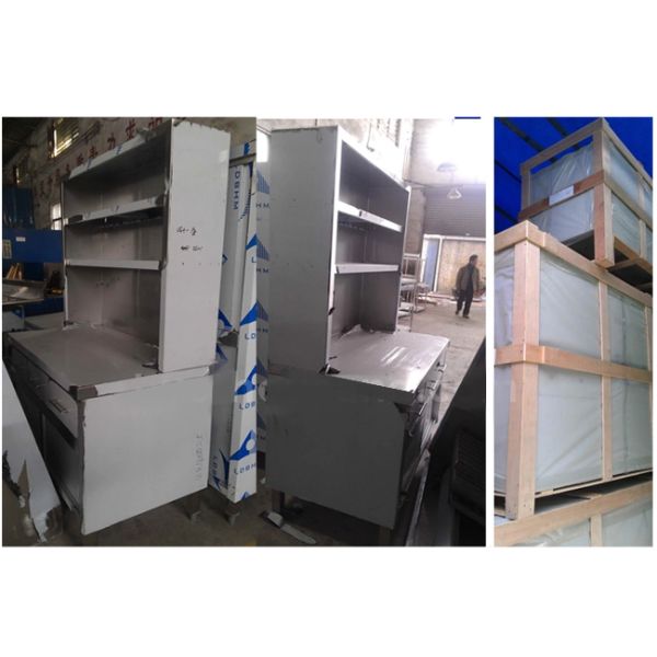 Wine Milk Bar Stainless Steel Catering Equipment Sink Table Three Drawer Tea Cabinet With Water Heater For Hotel