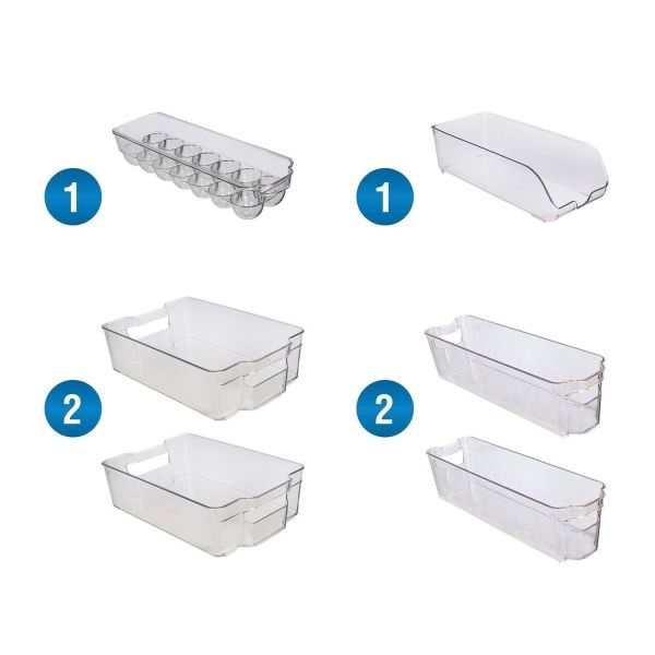 Buy 6 Piece Refrigerator and Freezer Stackable Storage Organizer Bins with Handles at wholesale prices