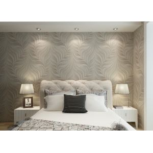 Eco - friendly Waterproof Embossed Leaf Wallpaper Embossed Vinyl Material