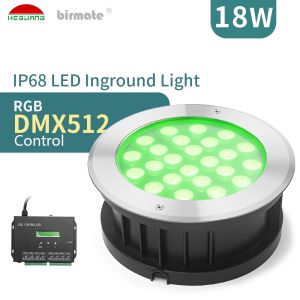China 18W RGB DMX512 Led Ground Lights Waterproof IP68 900LM For Garden on sale