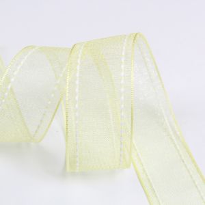 25mm|38mm Stitched Edge Polyester Organza Ribbon for Flower Gift Packing
