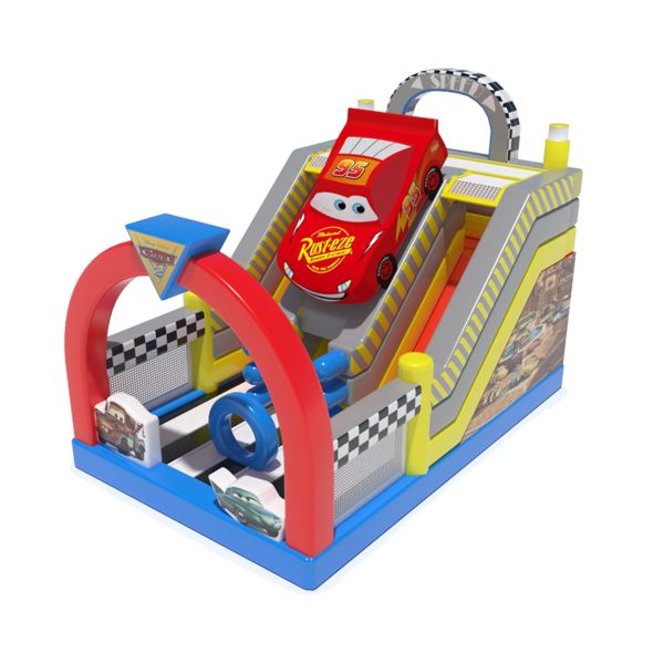 Buy Racing Car Theme Commercial Inflatable Slide For Childrens Rental at wholesale prices