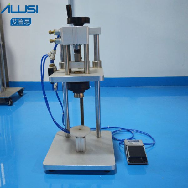 Semi Auto Perfume Manufacturing Equipment Table Top Pneumatic Small Perfume Bottle Pump Crimping Machine