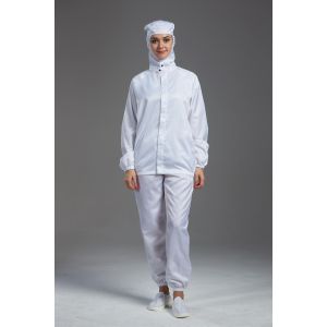 Anti static ESD blue color Resuable Autoclave hooded jacket workwear for the