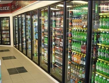 400L Commercial Beverage Cooler / Drink Refrigerator Glass Door Single
