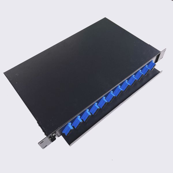 1U 12 Ports 19 Inch SC Duplex Fiber Optic Patch Panel with Customized Logo and OEM ODM Service in Cold-Roll Steel