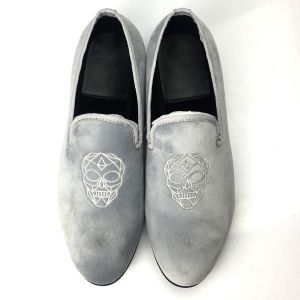 Embroidered Slip On Velvet Loafers , Male High End Mens Loafers