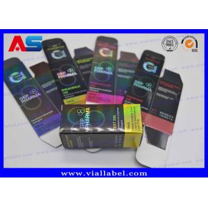 Quality Custom Bodybuilding Isocaproate Carton 10ml Vial Small Bottle Boxes Label Holographic Printing for sale