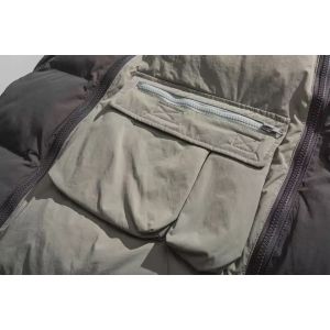 Retro Winter Contrast Color Sleeveless Stand Collar Thick Vest