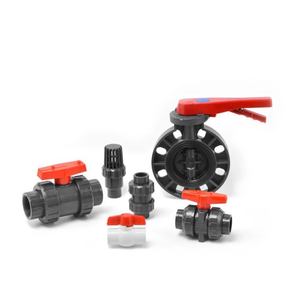 STANDARD Thickness 2 Inch Plastic Double True Union PVC Ball Valves with ABS Handle