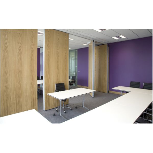 Decorative Sliding Operable Wooden Partition Wall Sound Proofing MDF Board