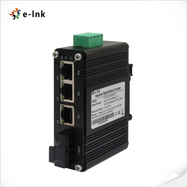 Mini Industrial three 10/100/1000BASE-T Copper Ports and one 1000BASE-X SC Fiber