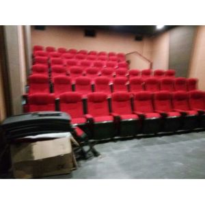 Inner Plywood Folding Cinema Theater Chairs High Density Sponge With Cupholder