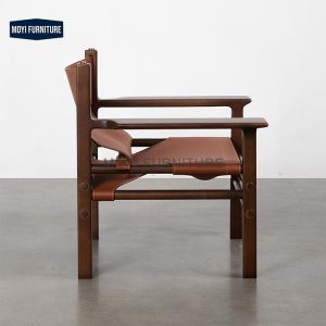 Modern Nordic Minimalist Retro Style Wooden Luxury Sofa Chair with Saddle