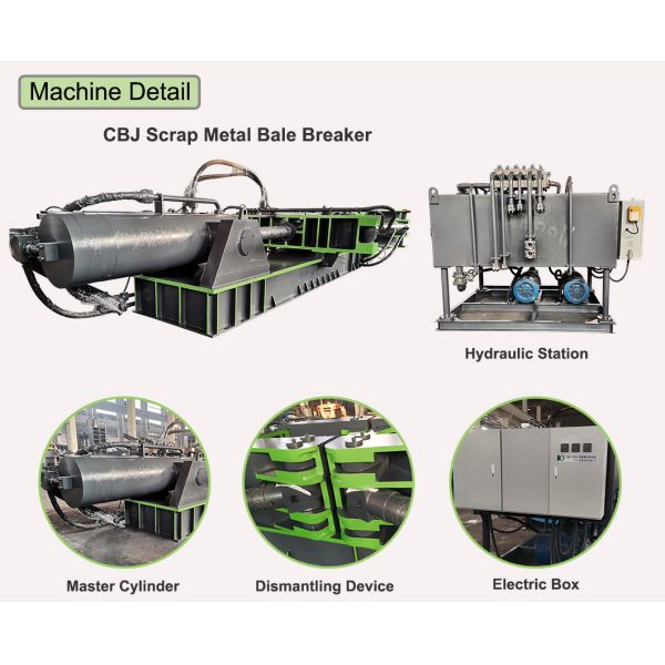 500ton PLC Control Auxiliary Equipment Automatic Hydraulic Waste Metal Bale Breaker