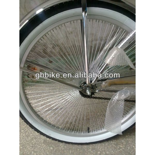 26 Inch CP Chrome Frame Spring Fork Beach Cruiser Bicycle with Steel Fork Material