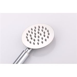 Fully Electroplated Wall Mount Shower Faucet Round Hot Cold Water Thermostatic