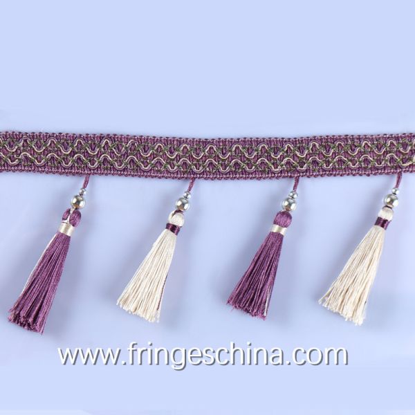 Handmade fashionable chain beads lace tassels fringes for curtain/sofa/pillow decoration