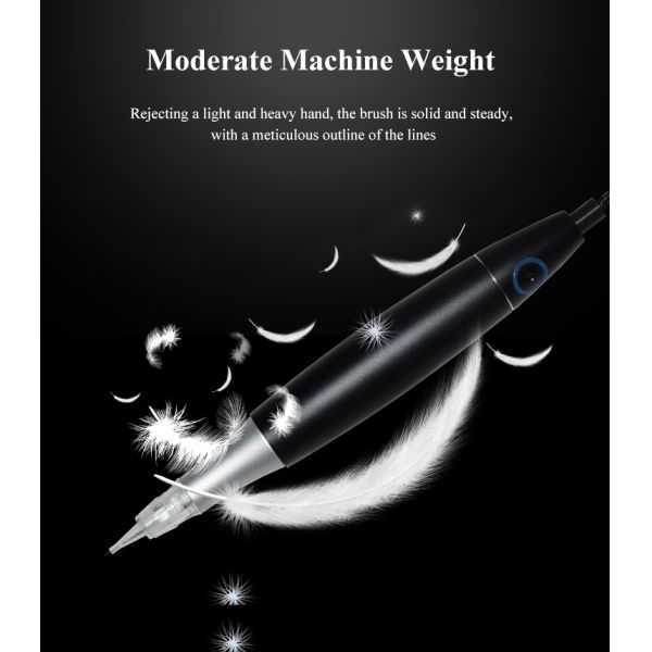 Black Digital PMU Microblading Pen Stainless Steel Electric Tattoo Gun Kit for Eyebrows Lips Skin Permanent Makeup Machine