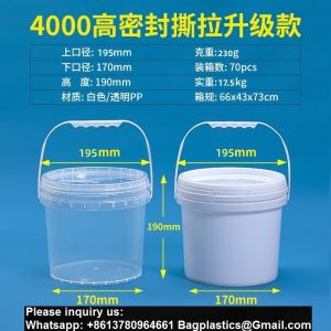 Biodegradable PLA compostable Eco friendly Clear Food-Grade Plastic Bucket Round