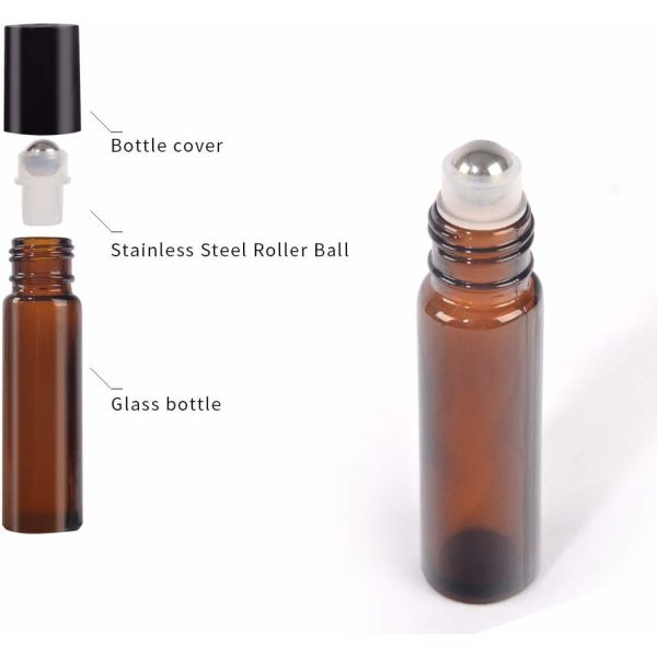 10ML Essential Oil Roller Bottles With Stainless Steel Roller Ball