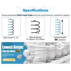 Recycled Sofa Pocket Spring Coil Counts Fabric Wrapped Pocket Spring