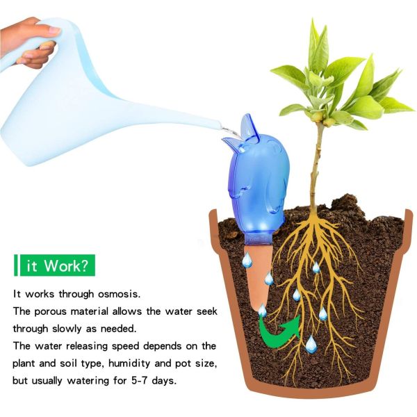 72hr 60ml Bird Plant Drip Irrigation Pot Automatic Watering Spikes