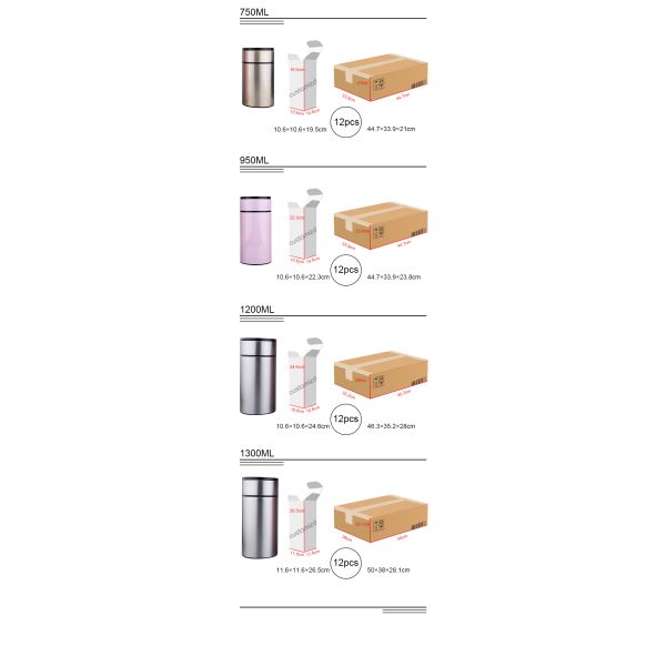 750ML 1200ML Thermal Vacuum Food Container Stainless Steel Insulation With Handle