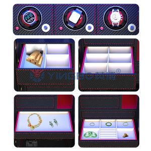 H1280mm Jewelry Box Safe Biometric Fingerprint Lock Watch Winder Safe