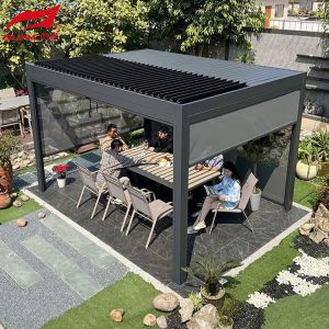 Smart Remote Controlled Aluminum Garden Pergola Waterproof Windproof Gazebo