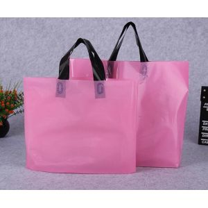 Rope shopping die cut handle tote bag plastic bag soft loop handle bag,Bottom