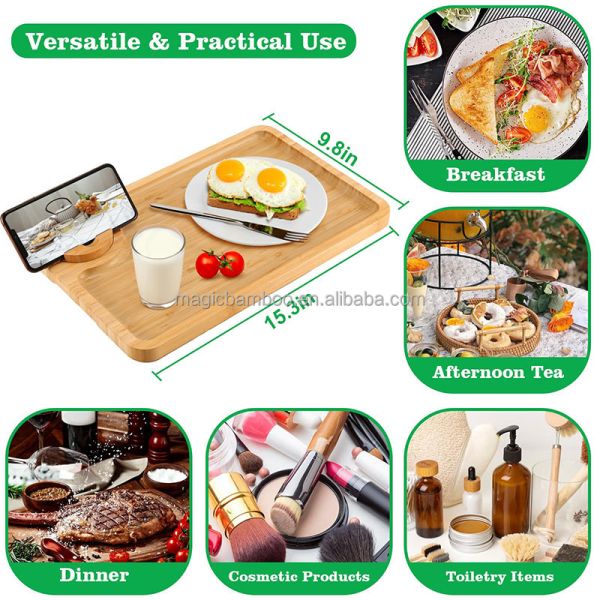 Countertop Serving Bamboo Platter Tray Plate Dish Rectangle