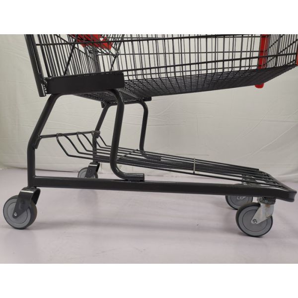 American Style 125L Warehouse Grocery Shopping Trolley With Collision Angle Tente TPR Wheels