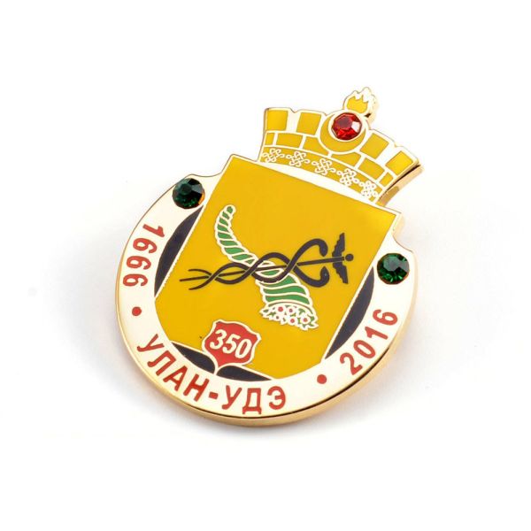 Buy Engraving Die Stamping Metal Pin Badges Folk Art Style No Fade Color at wholesale prices