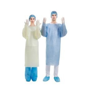 125x145cm Disposable CPE Gown , Surgical Plastic Gown AAMI Level 4