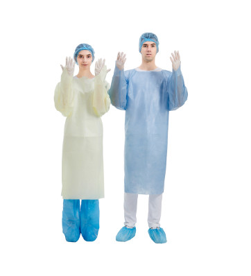 Buy 125x145cm Disposable CPE Gown , Surgical Plastic Gown AAMI Level 4 at wholesale prices