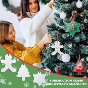 Christmas Gingerbread Man Xmas Tree Hanging Decoration Blanks Glass Sublimation