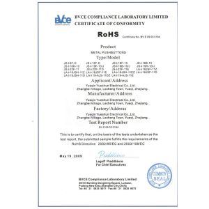 Yueqing Yueshun Electric Co., Ltd. Certifications