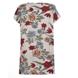 Spring Or Summer Ladies Stylish Blouse , Floral Print Tops For Ladies Slim Size