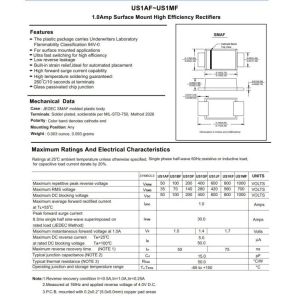 Quality 1A Us1af Thru Us1mf High Efficiency Rectifier Diode Smaf Package for sale