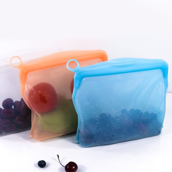 Buy Microwavable Reusable Silicone Food Storage Bag 500ml 1000ml 1500ml at wholesale prices