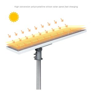 6500K All In One Solar LED Street Light 60w 6000 Lumens With Inbuilt Lithium Ion