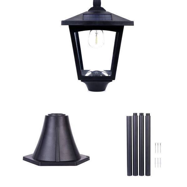 Outdoor Vintage Solar Powered Post Lights Waterproof IP65 For Garden Lawn