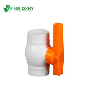 Fixed Ball Valve for Water System PVC Plastic Yellow Handle Socket Straight