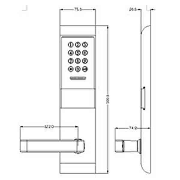 Silver Color Electronic Door Lock Unlocked by Password or Emid Card