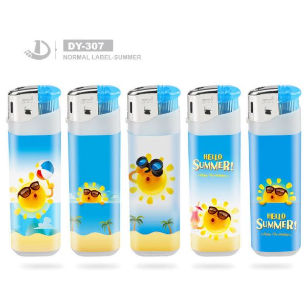 Buy Disposable Custom Logo Electric Gas Lighter Refillable Plastic Smoking Lighter DY-307 at wholesale prices