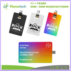 Portable Credit Card Shape USB C Flash Drive With Durable Metal Casing For