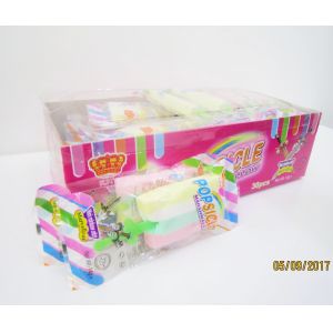 14g Popsicle Fruity Soft Candy Marshmallow With Mini Rainbow Stick