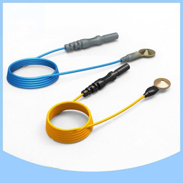 Din 1.5 Colorful TPU EEG cup electrodes with AgCl Plated Cup ,1.5m Brain Wires